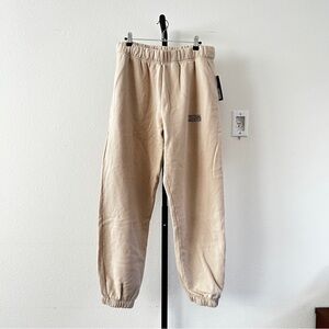 Spiritual Gangster SG Emblem Men's Sweatpants in Beige, Size L, New with Tag